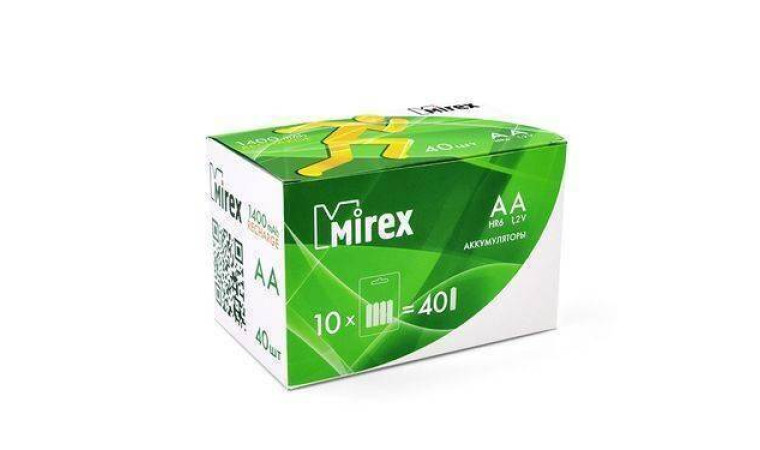 Аккумулятор Ni-MH Mirex HR6 / AA 1400mAh 1,2V цена за 4 шт (4/40/200), блистер (23702-HR6-14-E4) Аккумулятор Ni-MH Mirex HR6 / AA 1400mAh 1,2V цена за 4 шт (4/40/200), блистер (23702-HR6-14-E4)