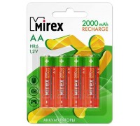 Аккумулятор Ni-MH Mirex HR6 / AA 2000mAh 1,2V цена за 4 шт (4/40/200), блистер (23702-HR6-20-E4)