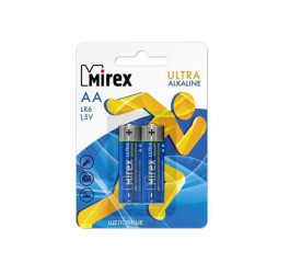 Батарейка алкалиновая Mirex LR6 / AA 1,5V  цена за 2 шт (2/24/240), блистер (23702-LR6-E2)