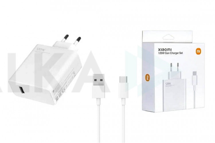 Сетевое зарядное устройство USB + кабель Type-C Xiaomi Redmi 120W (белый)