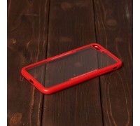 Чехол для iPhone 6/6S с красным бампером (прозрачный)