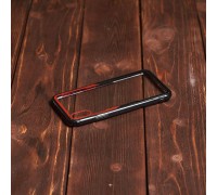 Чехол для iPhone X с черно-красным бампером (прозрачный)