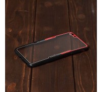 Чехол для iPhone 6+/6S+ с черно-красным бампером (прозрачный)