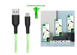 Кабель USB – USB Type-C SENDEM T28T 3A (зеленый) 1м