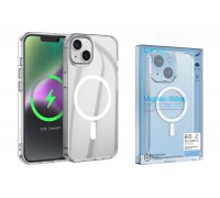 Чехол силиконовый для iPhone 15 Plus (6,7)  BOROFONE Ice Shield series magnetic тонкий (прозрачный)
