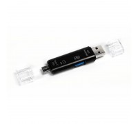 Картридер-конвертер USB 2.0 универсальный USB/OTG/MicroSD/Type C/Micro USB SBR-801-S/100