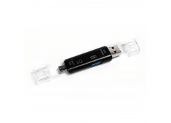 Картридер-конвертер USB 2.0 универсальный USB/OTG/MicroSD/Type C/Micro USB SBR-801-S/100