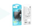 Сетевое зарядное устройство 2USB + кабель MicroUSB HOCO C141A Smart (черный)