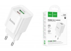 Сетевое зарядное устройство USB + USB-C HOCO C147A Charm PD20W+QC3.0 (белый)