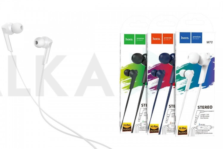 Наушники вакуумные проводные HOCO M72 Admire universal earphones (белый)