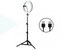 Кольцевая лампа напольная QX-260 (26 см) для фото и видеосъемки вариант 1 (без треноги)