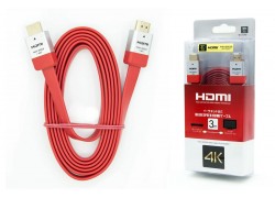 Кабель HDMI-HDMI (папа - папа) 3 м (V2.0) 4K красный