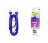 Кабель HDMI-HDMI (папа - папа) 3 м (V2.0) 4K фиолетовый