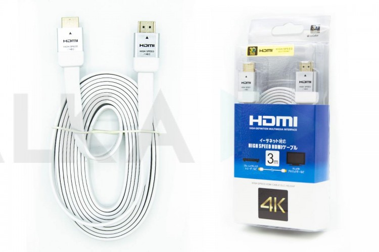 Кабель HDMI-HDMI (папа - папа) 3 м (V2.0) 4K серебро