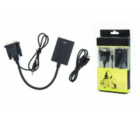 Конвертер переходник VGA + jack 3.5 (папа) - HDMI (мама) кабель 15 см