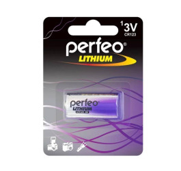 Батарейка алкалиновая литиевая Perfeo CR123/1BL Lithium цена за блистер 1 шт