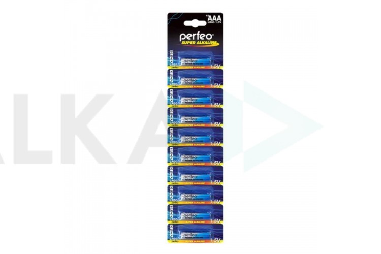 Батарейка алкалиновая Perfeo LR03 AAA/10BL Super Alkaline Отрывной цена за блистер 10 шт