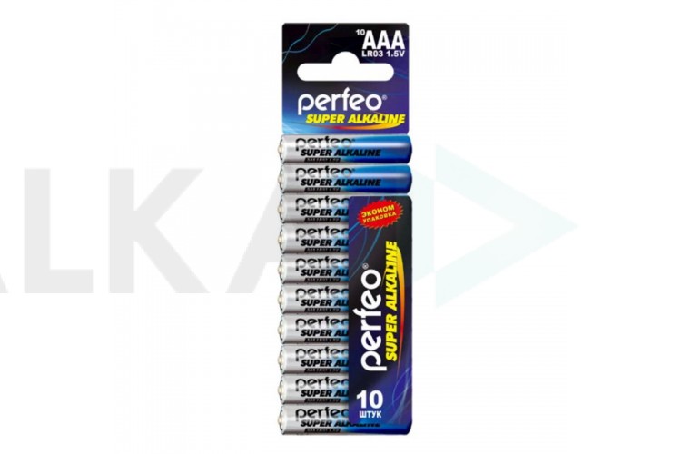 Батарейка алкалиновая Perfeo LR03 AAA/10SHRINK CARD Super Alkaline цена за спайку 10 шт