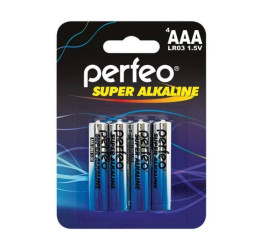 Батарейка алкалиновая Perfeo LR03 AAA/4BL Super Alkaline цена за блистер 4 шт