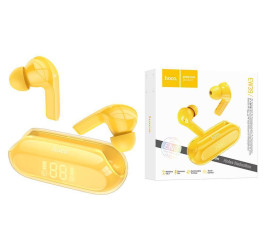 Наушники вакуумные беспроводные HOCO EW39 Bright true wireless ENC BT stereo headset Bluetooth (желтый)
