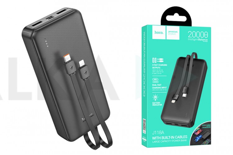 Универсальный дополнительный аккумулятор Power Bank HOCO J118A (20000 mAh) (черный)