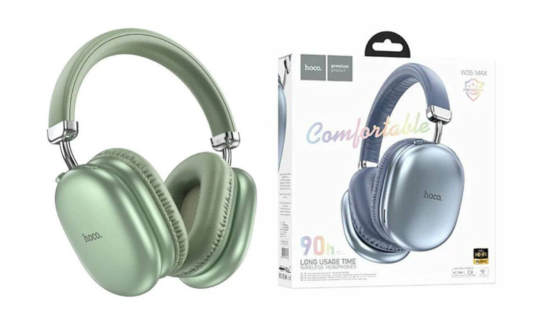 Наушники мониторные беспроводные HOCO W35 Max Joy BT headphones (зеленый)