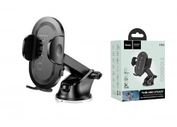 Держатель автомобильный для телефона HOCO H54 Brusco ultra-thin push-type car holder(center console)  цвет черный