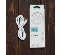 Кабель USB - MicroUSB в коробочке (белый) 1м
