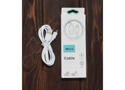 Кабель USB - MicroUSB в коробочке (белый) 1м
