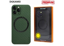 Чехол для телефона DGKAMEI Carbon MagSafe iPhone 13 (зелёный)