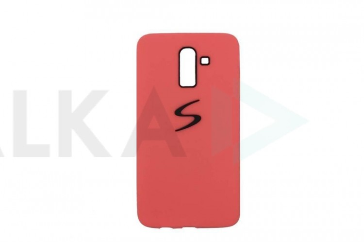 Чехол для Samsung J8 (2018) с логотипом (коралловый)