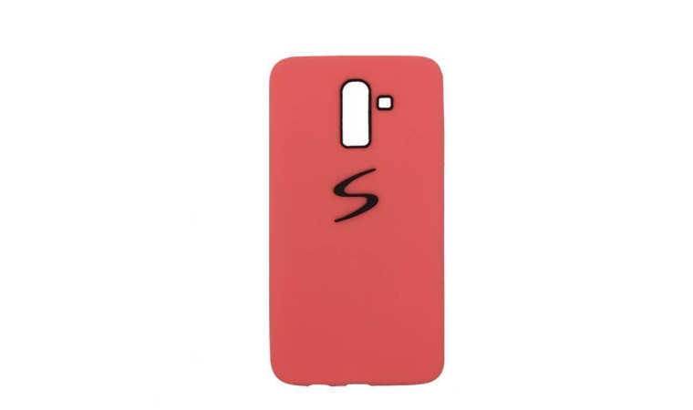 Чехол для Samsung J8 (2018) с логотипом (коралловый)