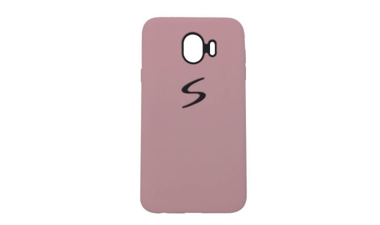 Чехол для Samsung J4 (2018) (розовый) с логотипом