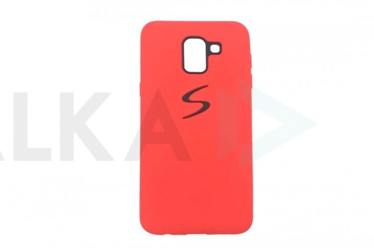 Чехол для Samsung J6 (2018) с логотипом (красный)