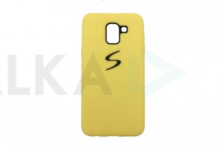 Чехол для Samsung J6 (2018) с логотипом (желтый)