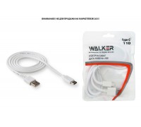 Кабель USB - USB Type-C WALKER C110, в пакете, белый