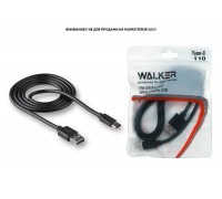 Кабель USB - USB Type-C WALKER C110, в пакете, черный