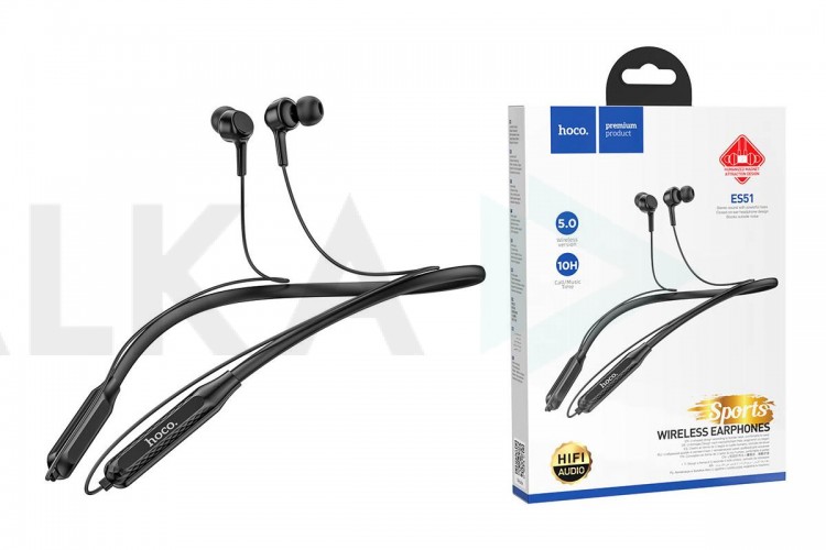 Наушники вакуумные беспроводные HOCO ES51 Era sports wiereless headset Bluetooth (черный)