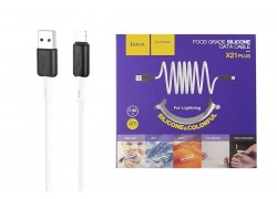 Кабель USB - Lightning HOCO X21 PLUS, 2,4A (черно-белый) 2м (силиконовый)