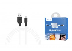 Кабель USB - MicroUSB HOCO X21 Plus 2,4A (черно-белый) 2м (силикон)