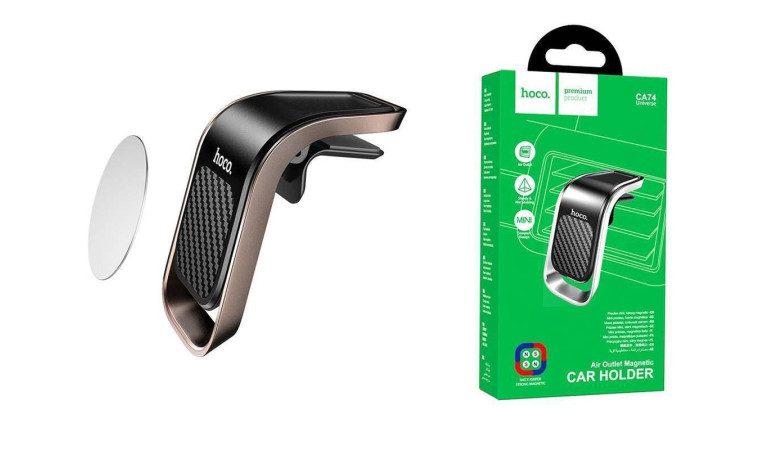 Держатель автомобильный для телефона HOCO CA74 Universe air outlet magnetic in-car holder черно-серый