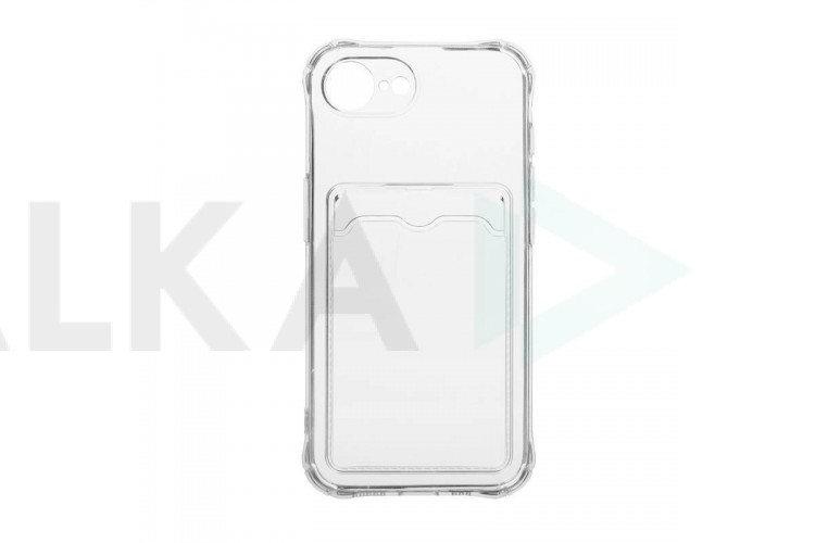 Чехол силиконовый для iPhone 16E / 4SE (6,1) с отделением под карту (прозрачный)