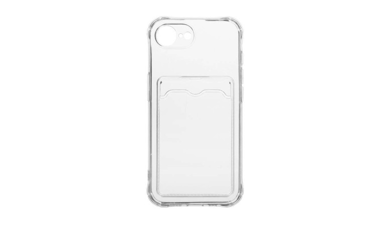 Чехол силиконовый для iPhone 16E / 4SE (6,1) с отделением под карту (прозрачный) Чехол силиконовый для iPhone 16E / 4SE (6,1) с отделением под карту (прозрачный)