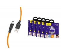 Кабель USB - Lightning HOCO X21 PLUS, 2,4A (черно-оранжевый) 1м (силиконовый)