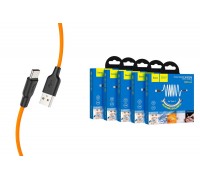 Кабель USB - USB Type-C HOCO X21 PLUS, 3A (черно-оранжевый) 1м (силиконовый)