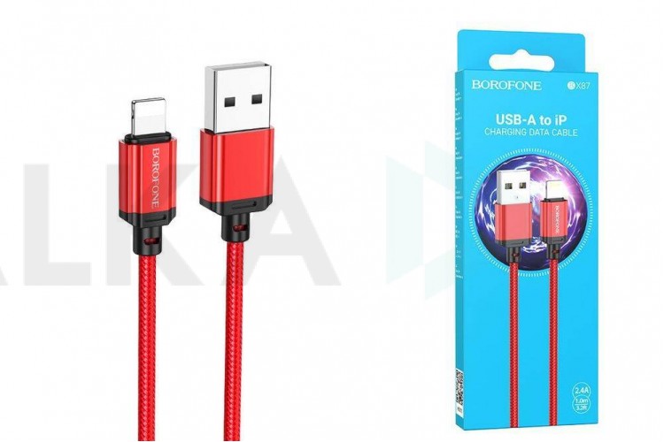 Кабель USB - Lightning BOROFONE BX87 2,4A (красный) 1м