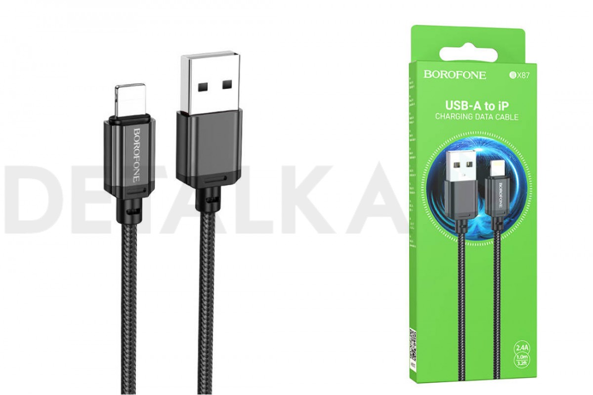 Кабель USB - Lightning BOROFONE BX87 2,4A (черный) 1м в Детальке купить,