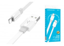 Кабель USB - Lightning BOROFONE BX89 2,4A (бело-серый) 1м 