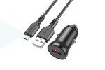 Автомобильное зарядное устройство АЗУ USB + кабель MicroUSB BOROFONE BZ18  QC3.0 (черный)