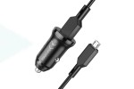 Автомобильное зарядное устройство АЗУ USB + кабель MicroUSB BOROFONE BZ18  QC3.0 (черный)